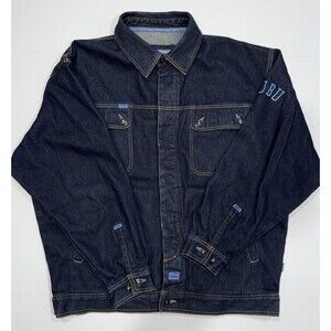 Fubu‎ Dark Blue  denim jacket size xxl  0092005, Y2K Retro Hip Hop Style.